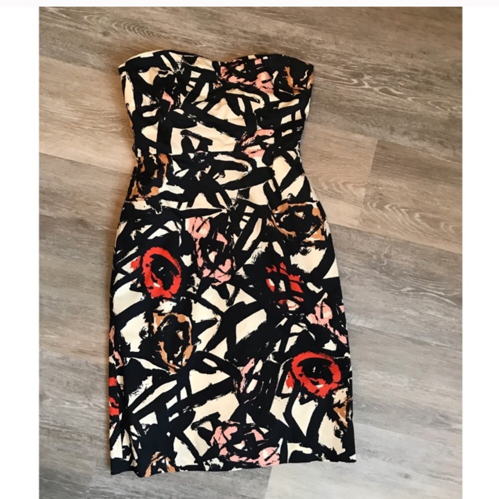 J. Crew Floral strapless Dress 0 - Picture 2 of 6